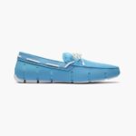 SWIMS aguamarina/blanco mocasín de encaje trenzado zapato 2X0TR41