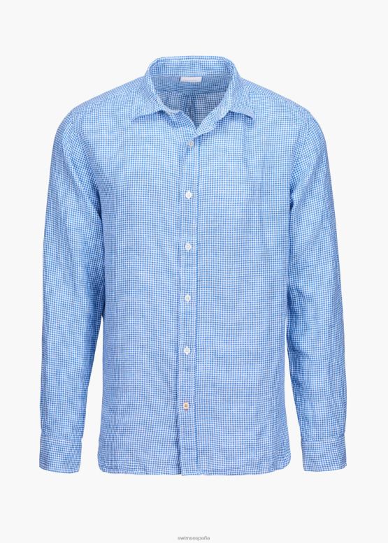 SWIMS alférez guinga azul camisa amalfi de lino a cuadros ropa 2X0TR256 - Image 2