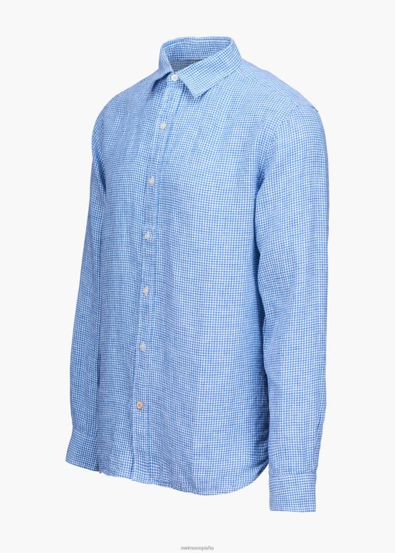 SWIMS alférez guinga azul camisa amalfi de lino a cuadros ropa 2X0TR256 - Image 3