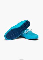 SWIMS azul claro mocasín de encaje trenzado zapato 2X0TR27 - Image 4