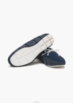 SWIMS azul marino/blanco mocasín de encaje trenzado zapato 2X0TR59 - Image 4