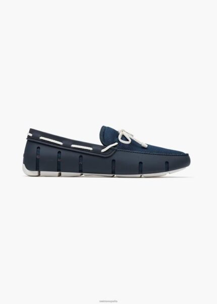SWIMS azul marino/blanco mocasín de encaje trenzado zapato 2X0TR59