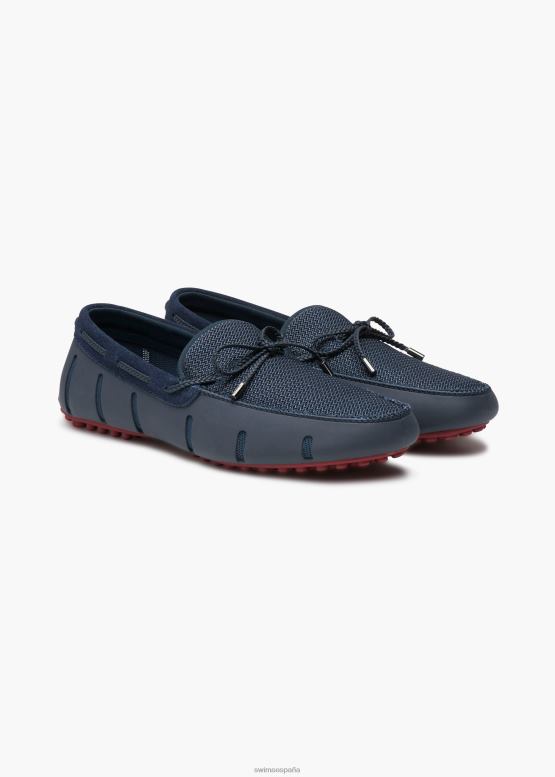 SWIMS azul marino/rojo intenso Mocasín estilo mocasín con encaje trenzado zapato 2X0TR39 - Image 2