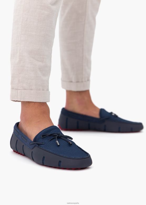 SWIMS azul marino/rojo intenso Mocasín estilo mocasín con encaje trenzado zapato 2X0TR39 - Image 5
