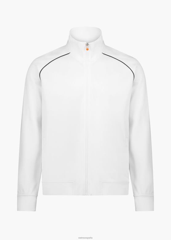 SWIMS blanco chaqueta deportiva con cremallera completa Ballstad ropa 2X0TR154 - Image 1