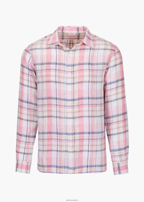 SWIMS cuadros blancos camisa amalfi de lino a cuadros ropa 2X0TR249 - Image 1