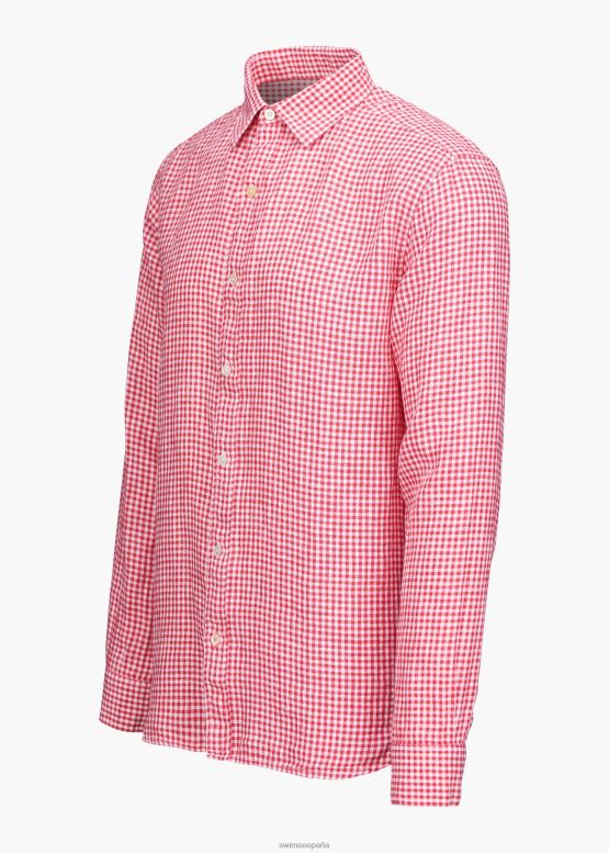 SWIMS cuadros campari camisa amalfi de lino a cuadros ropa 2X0TR259 - Image 3