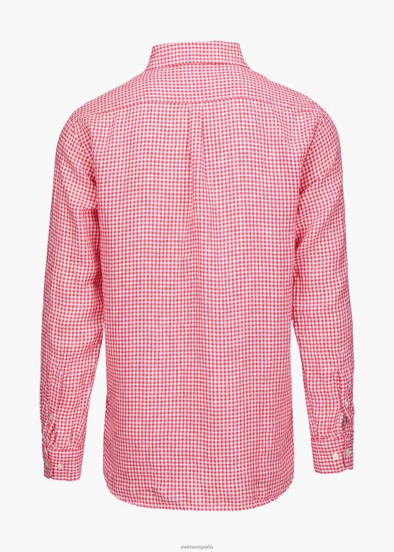 SWIMS cuadros campari camisa amalfi de lino a cuadros ropa 2X0TR259 - Image 4