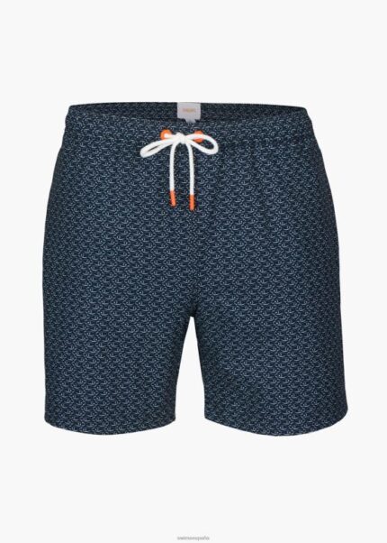 SWIMS estampado azul marino short de baño sol 6" ropa 2X0TR310