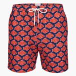 SWIMS estampado naranja/azul short de baño sol 6" ropa 2X0TR293