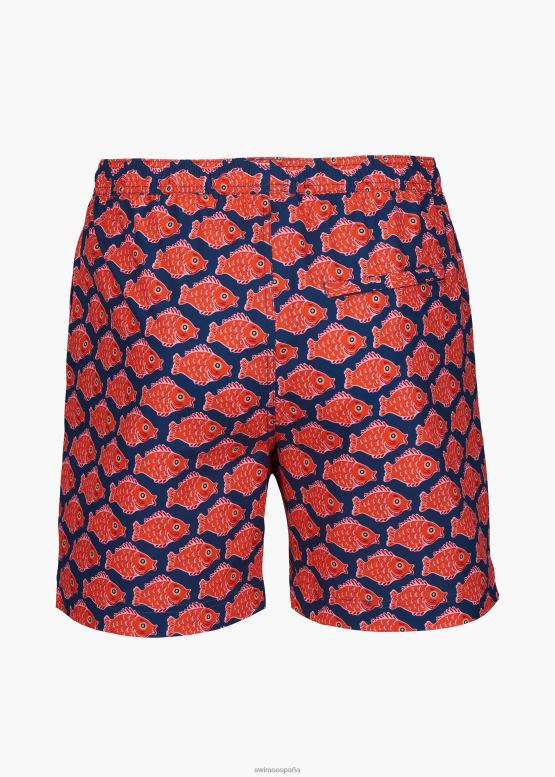 SWIMS estampado naranja/azul short de baño sol 6" ropa 2X0TR293 - Image 3