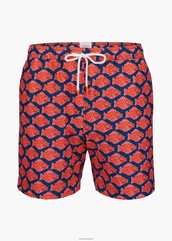 SWIMS estampado naranja/azul short de baño sol 6" ropa 2X0TR293 - Image 1