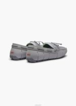 SWIMS gris claro mocasín de encaje trenzado zapato 2X0TR40 - Image 3