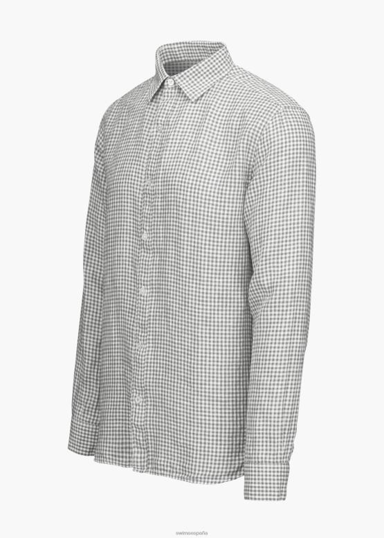 SWIMS guinga de nogal americano camisa amalfi de lino a cuadros ropa 2X0TR250 - Image 3