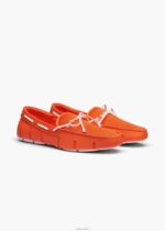 SWIMS naranja/blanco mocasín de encaje trenzado zapato 2X0TR22 - Image 2