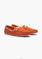 SWIMS naranja/blanco mocasín de encaje trenzado zapato 2X0TR42 - Image 2