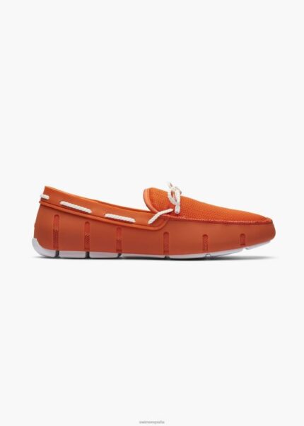 SWIMS naranja/blanco mocasín de encaje trenzado zapato 2X0TR42