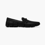 SWIMS negro mocasín de encaje trenzado zapato 2X0TR20