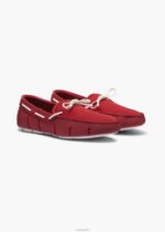 SWIMS señal roja/blanca mocasín de encaje trenzado zapato 2X0TR32 - Image 2