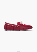 SWIMS señal roja/blanca mocasín de encaje trenzado zapato 2X0TR32