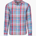 SWIMS spray azul a cuadros camisa amalfi de lino a cuadros ropa 2X0TR196
